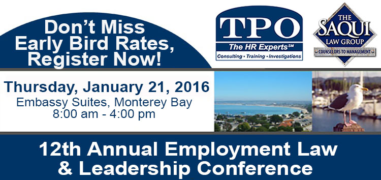 Don’t Miss the 12th Annual Employment Law & Leadership Conference!