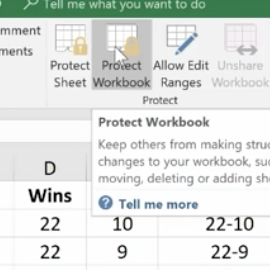 how to use protect workbook on ms excel?