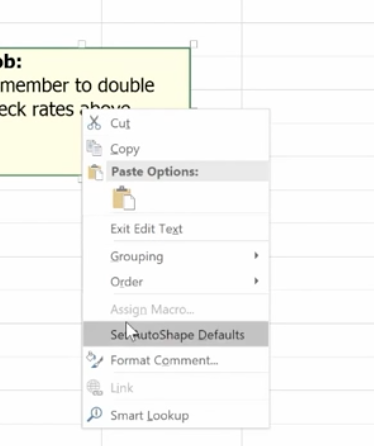 paste option on ms excel