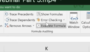 evacate formula on ms excel