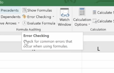 error checking on ms excel